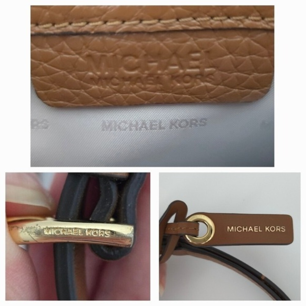 Michael Kors‎ Tan Brown Pebbled Leather Cinder Cooper Flap Crossbody Handbag - Picture 10 of 10